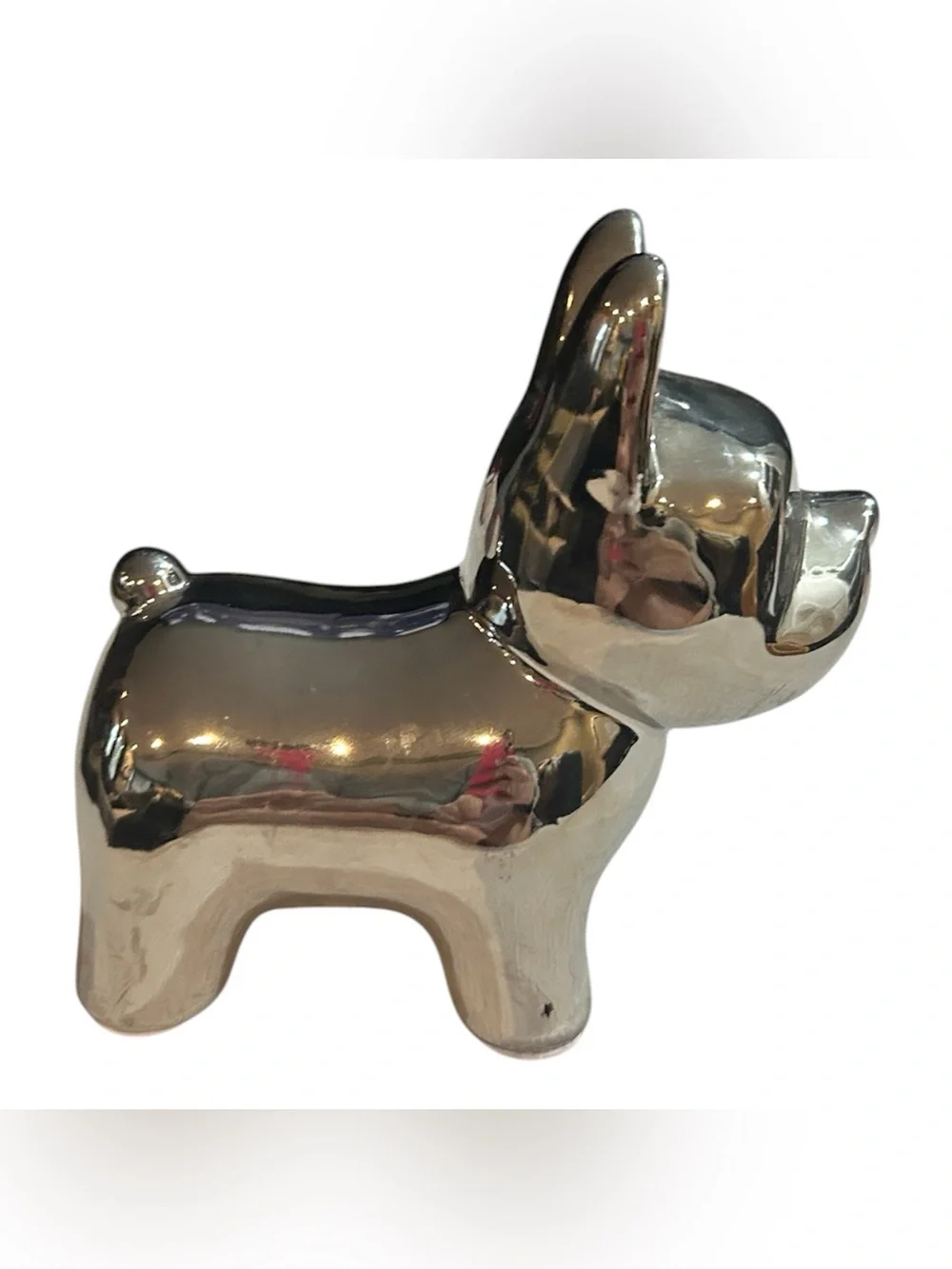 Silver Ceramic French Bulldog Figurine - Home Accents
